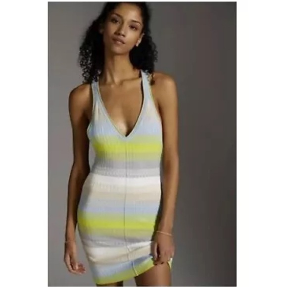 Daily Practice Tuvalu Striped Knit Dress Medium Sleeveless NEW NWT Anthropologie - Picture 1 of 9